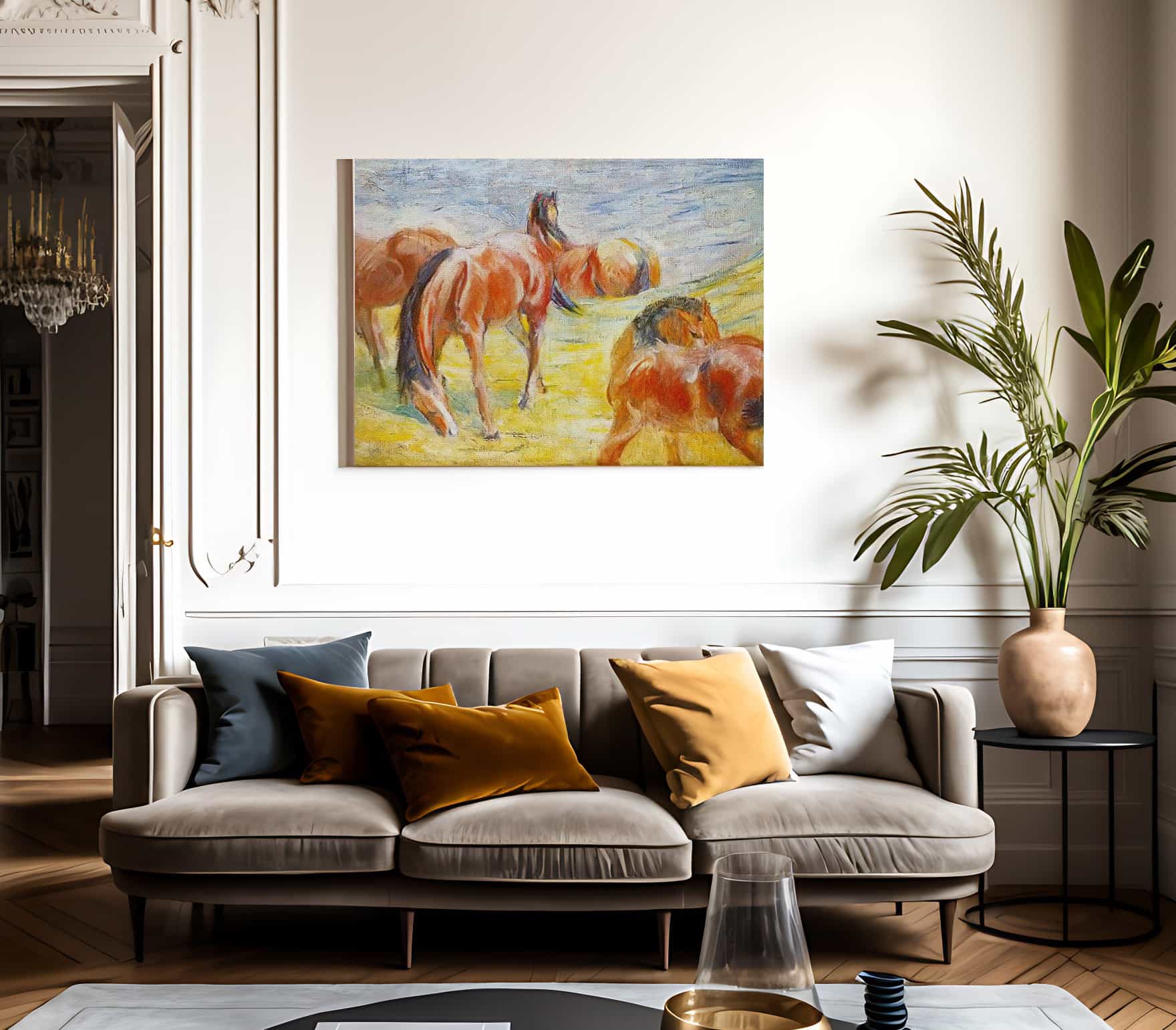 Grazing Horses I By Franz Marc Fine Art Print