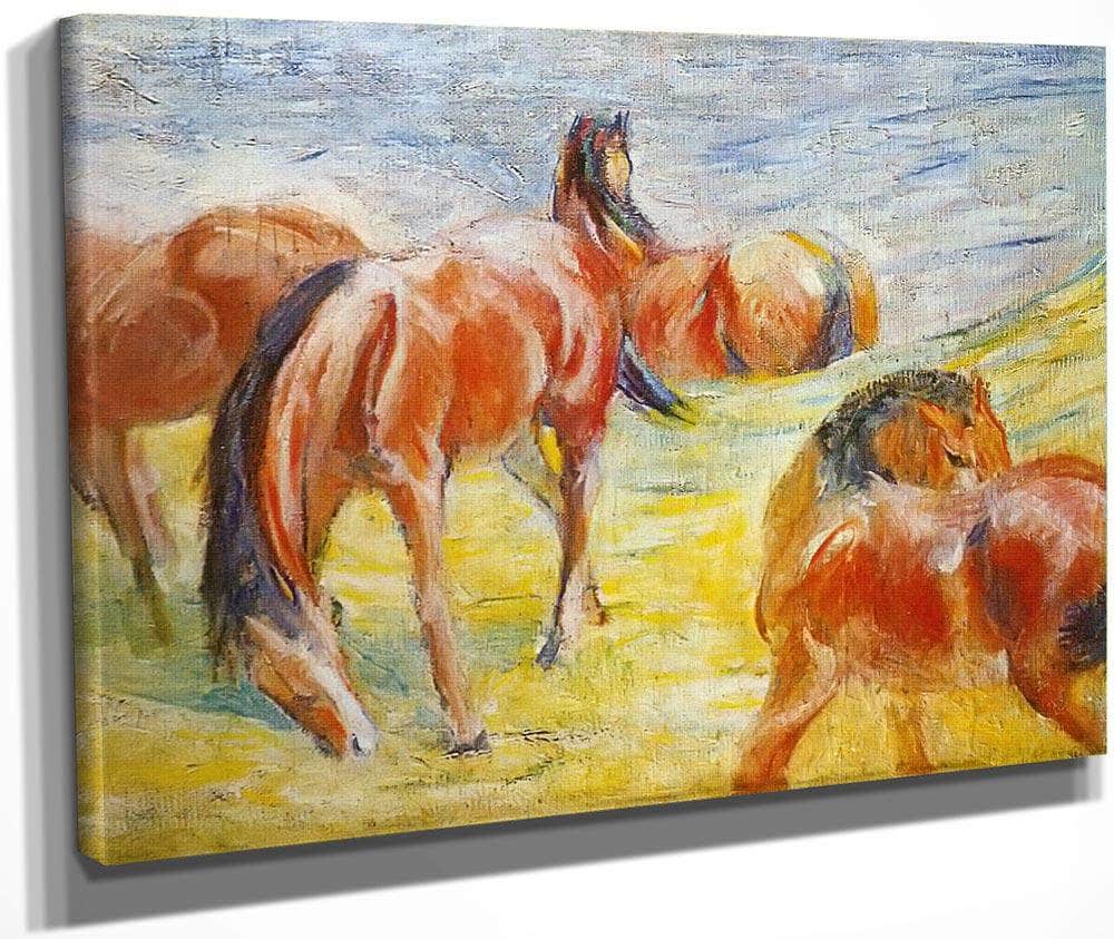 Grazing Horses I By Franz Marc Fine Art Print