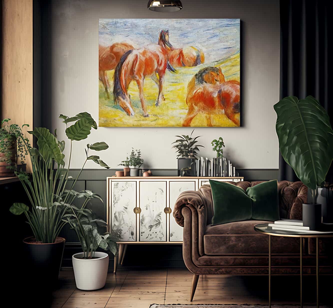 Grazing Horses I By Franz Marc Fine Art Print