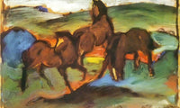 Grazing Horses Ii By Franz Marc Fine Art Print