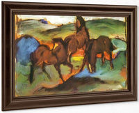 Grazing Horses Ii By Franz Marc Fine Art Print