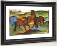 Grazing Horses Ii By Franz Marc Fine Art Print
