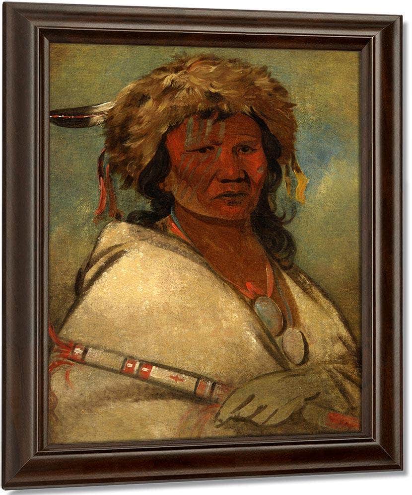 Great Hero, A Chief By George Catlin Fine Art Print