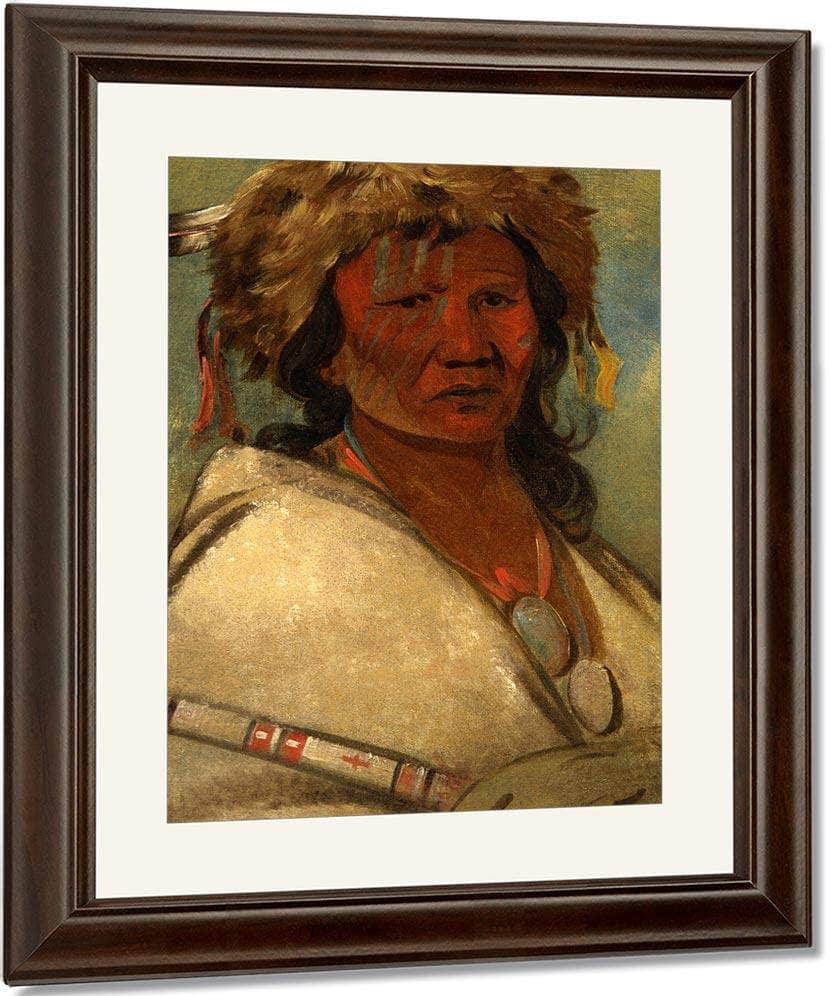 Great Hero, A Chief By George Catlin Fine Art Print