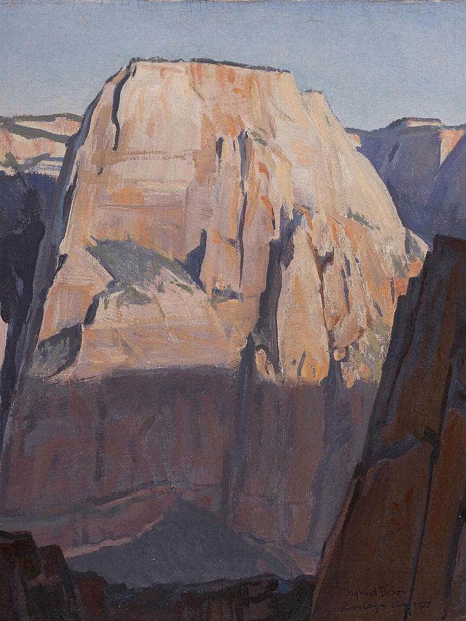 Great White Throne Zion Canyon Utah 1933 By Maynard Dixon Fine Art Print