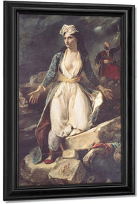 Greece Expiring On The Ruins Of Missolonghi By Ferdinand Victor Eugene Delacroix Fine Art Print