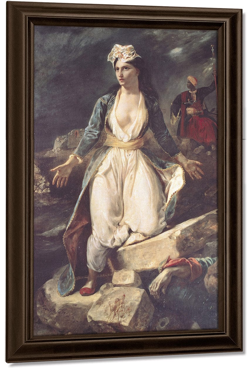 Greece Expiring On The Ruins Of Missolonghi By Ferdinand Victor Eugene Delacroix Fine Art Print