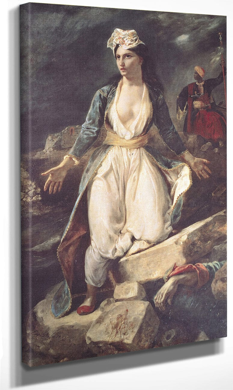 Greece Expiring On The Ruins Of Missolonghi By Ferdinand Victor Eugene Delacroix Fine Art Print