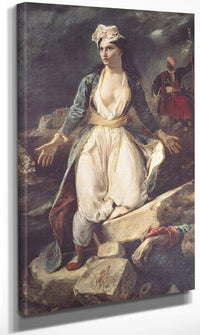 Greece Expiring On The Ruins Of Missolonghi By Ferdinand Victor Eugene Delacroix Fine Art Print