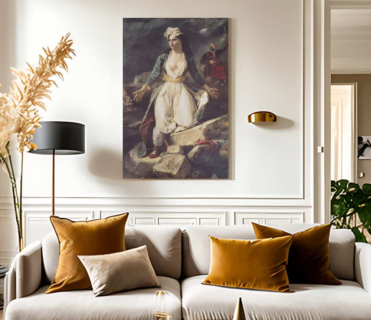 Greece Expiring On The Ruins Of Missolonghi By Ferdinand Victor Eugene Delacroix Fine Art Print