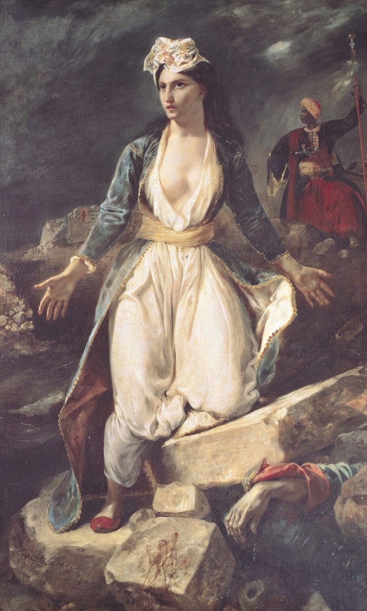 Greece Expiring On The Ruins Of Missolonghi By Ferdinand Victor Eugene Delacroix Fine Art Print