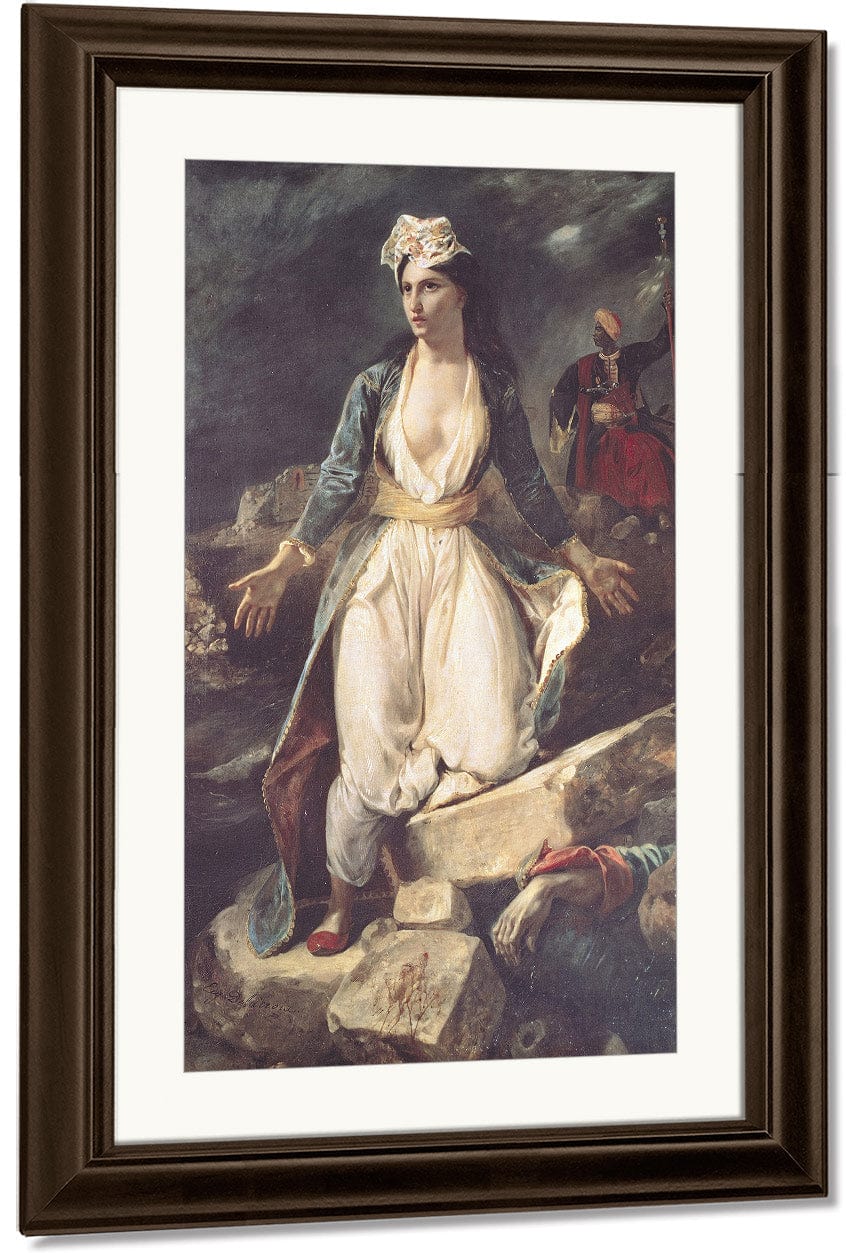 Greece Expiring On The Ruins Of Missolonghi By Ferdinand Victor Eugene Delacroix Fine Art Print