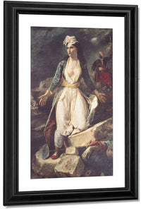 Greece Expiring On The Ruins Of Missolonghi By Ferdinand Victor Eugene Delacroix Fine Art Print