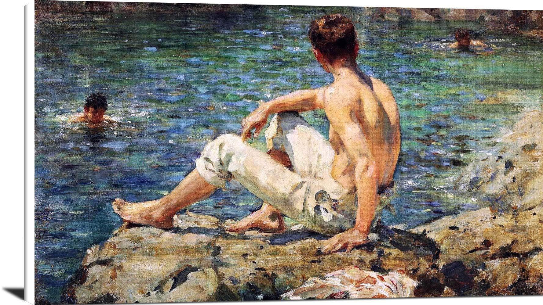 Green And Gold Painting Henry Scott Tuke Canvas Art Fine Art Print