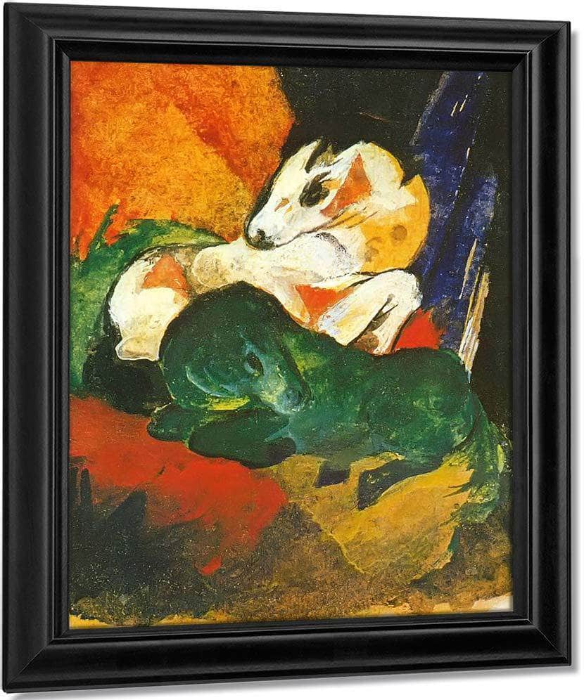 Green And White Horse By Franz Marc Fine Art Print