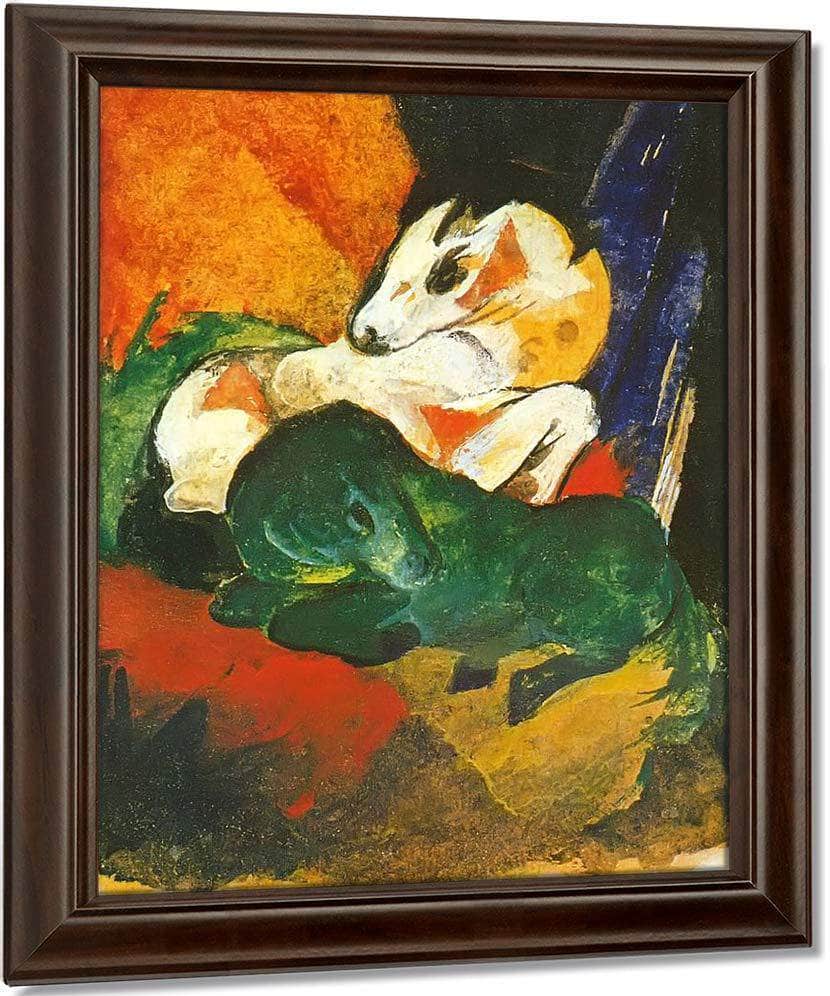 Green And White Horse By Franz Marc Fine Art Print