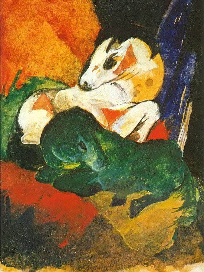 Green And White Horse By Franz Marc Fine Art Print