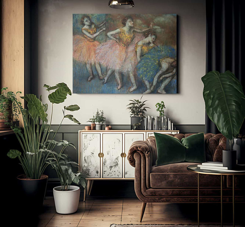 Green And Yellow Dancers By Edgar Degas Fine Art Print