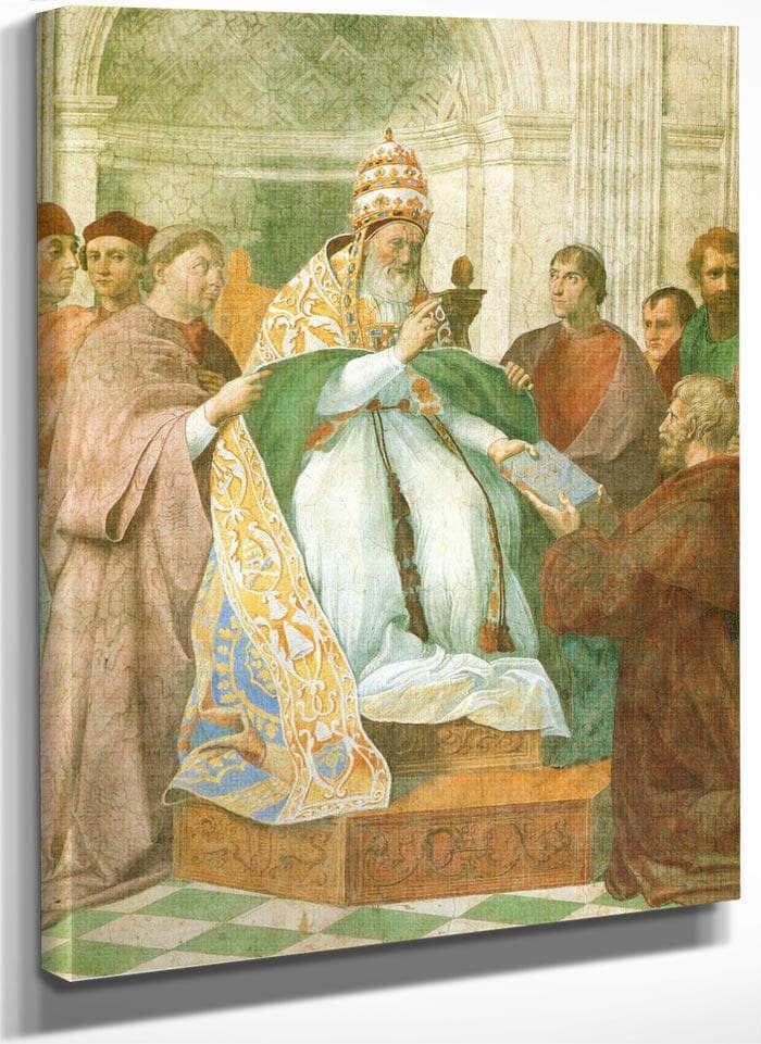 Gregory Ix Approving The Decretals By Raphael Fine Art Print