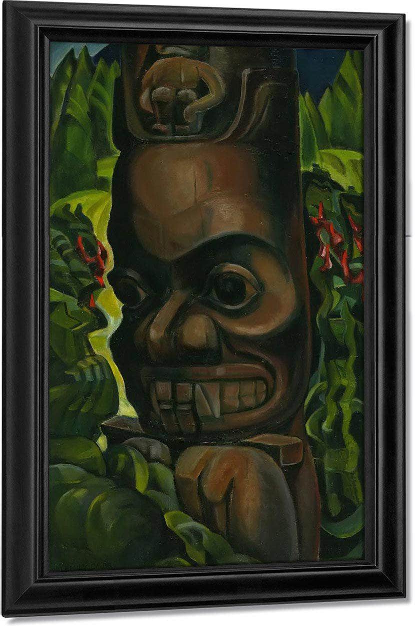 Grizzly Bear By Totem By Angidah By Nass By River By Emily Carr Fine Art Print