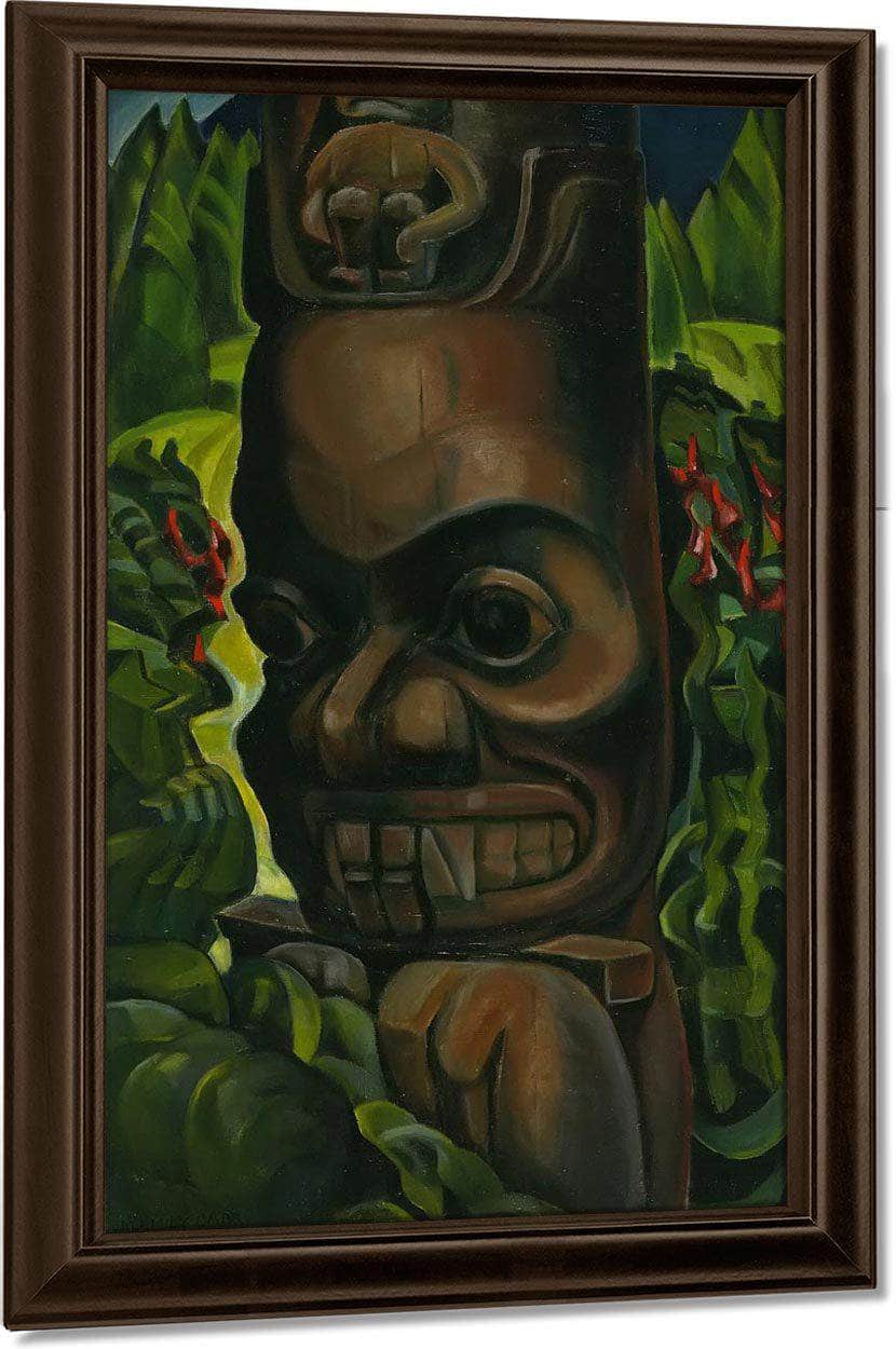 Grizzly Bear By Totem By Angidah By Nass By River By Emily Carr Fine Art Print
