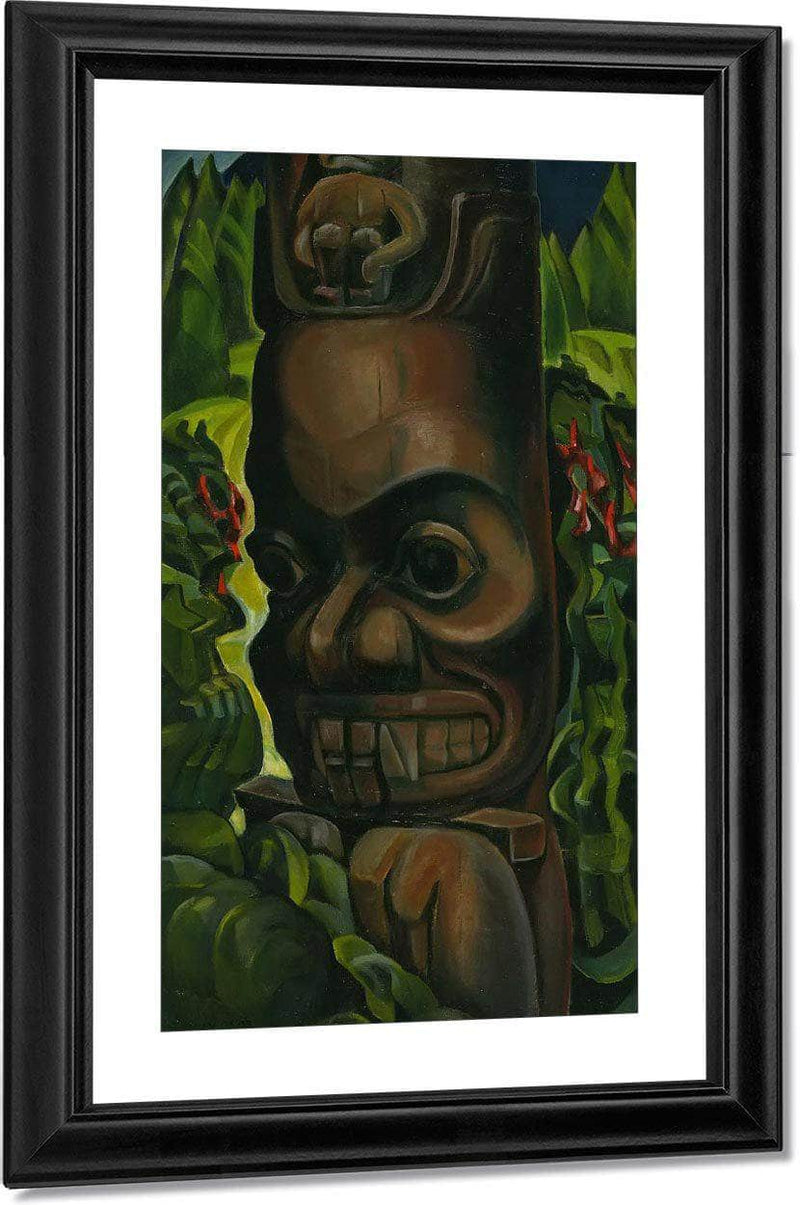 Grizzly Bear By Totem By Angidah By Nass By River By Emily Carr Fine Art Print