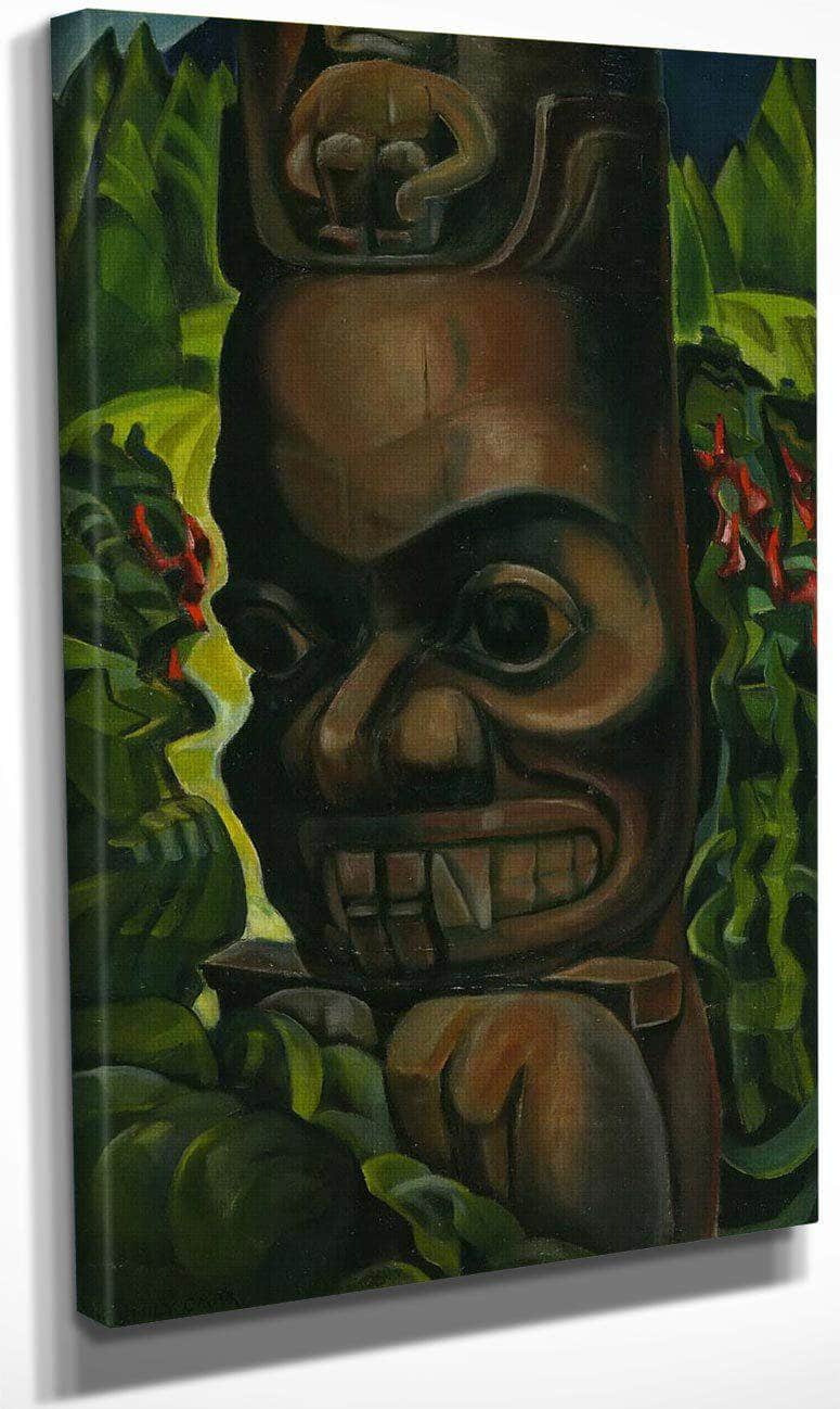 Grizzly Bear By Totem By Angidah By Nass By River By Emily Carr Fine Art Print