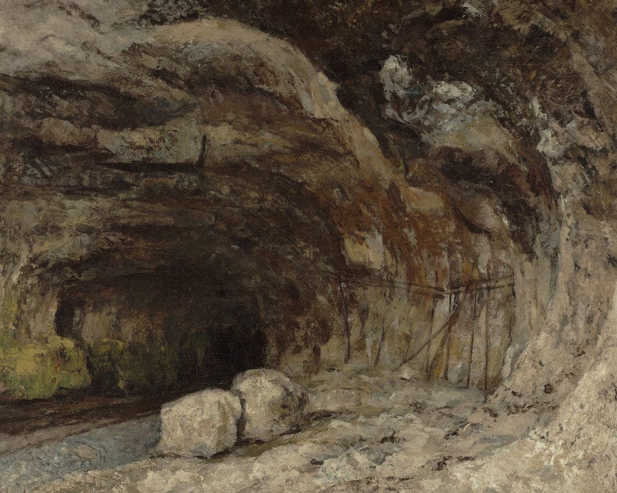 Grotto Of Sarrazine Near Nans Sous Sainte Anne By Jean Desire Gustave Courbet Fine Art Print