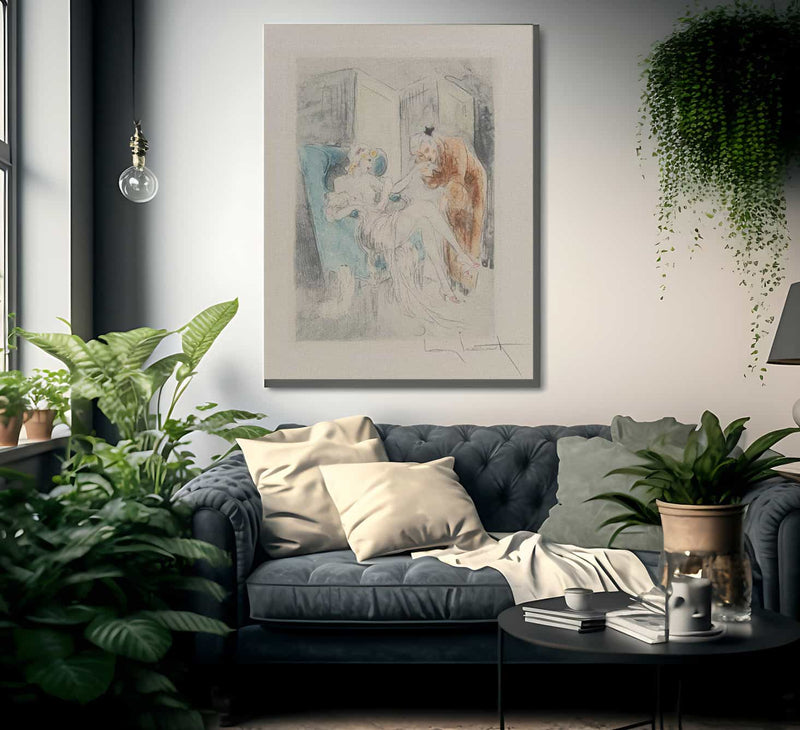 Group Of Six Illustrations From Le Nuit Et Le Moment 1946 By Louis Icart Fine Art Print