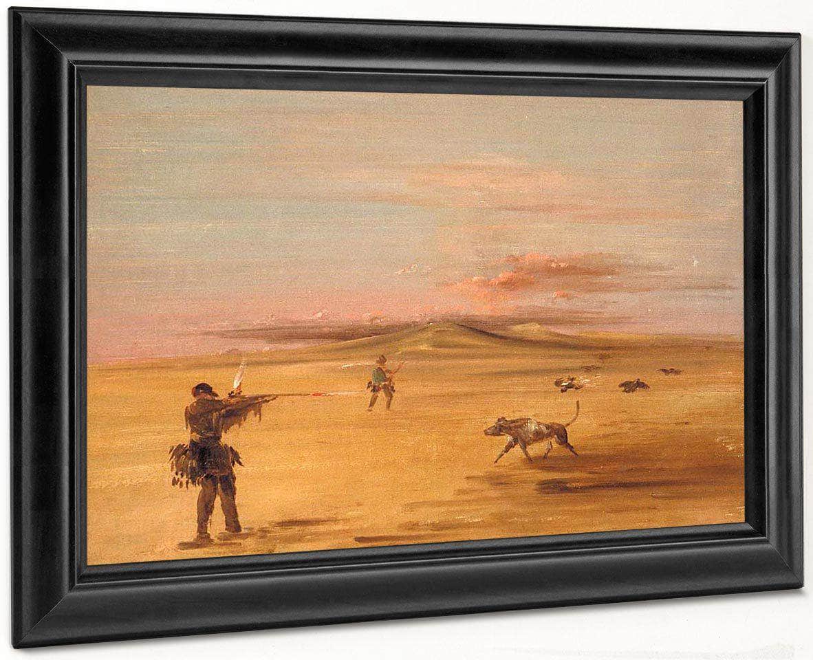 Grouse Shooting On The Missouri Prairies By George Catlin Fine Art Print