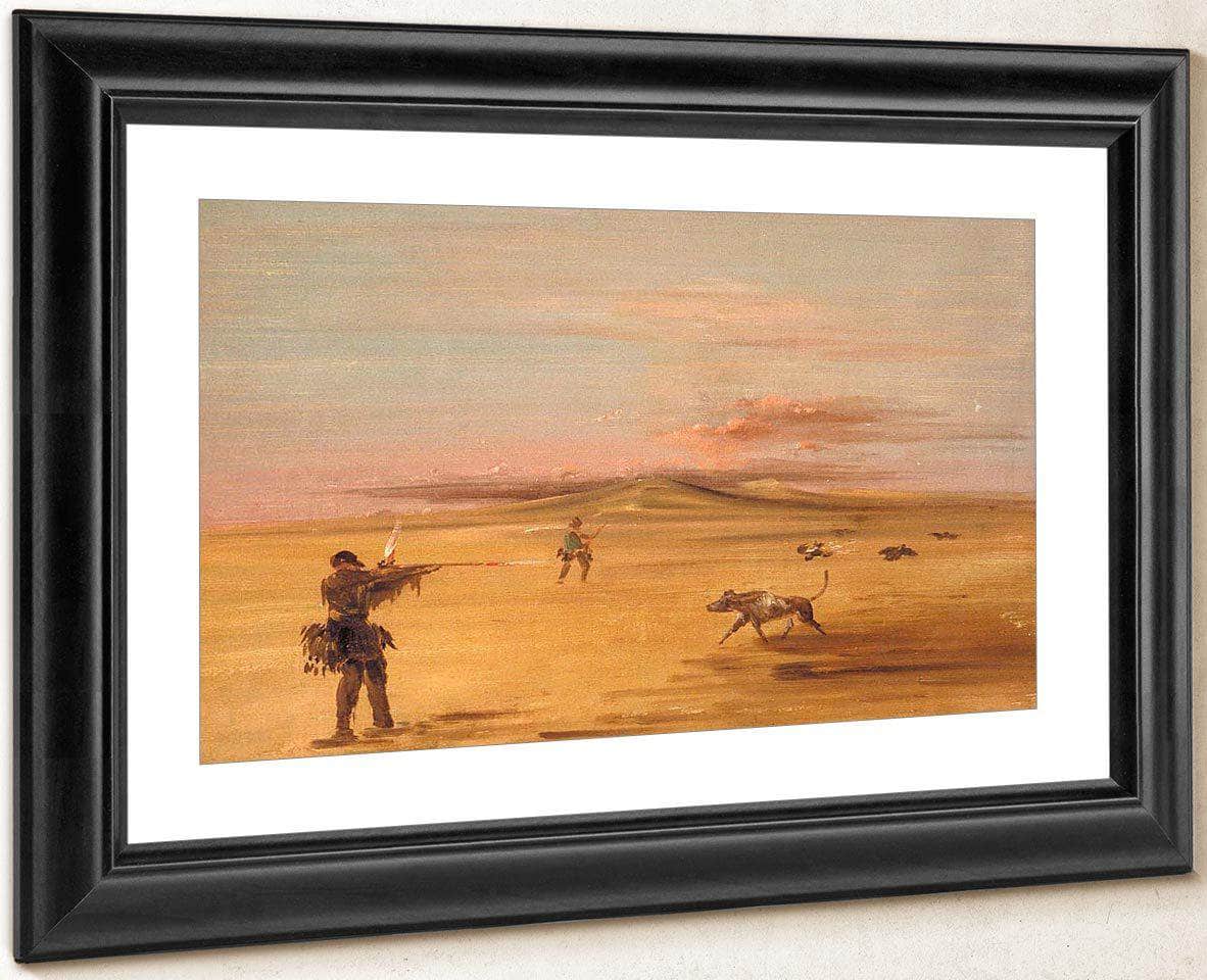 Grouse Shooting On The Missouri Prairies By George Catlin Fine Art Print
