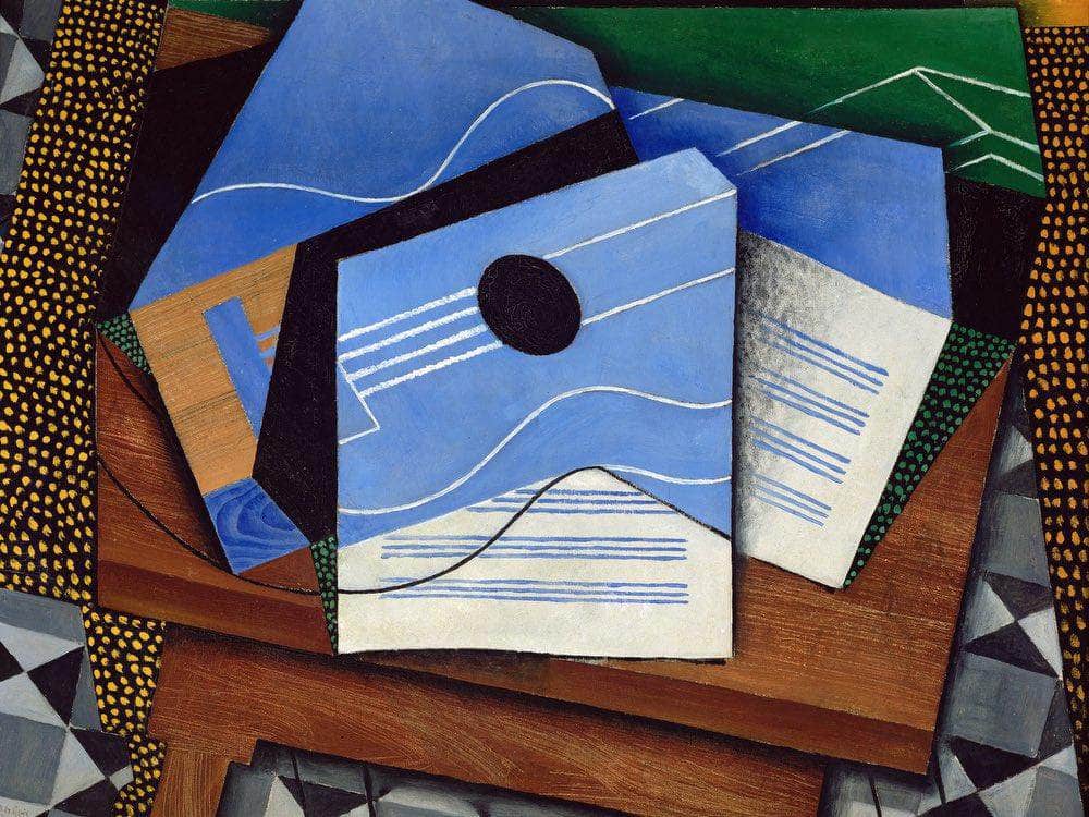 Guitar On A Table By Juan Gris Fine Art Print