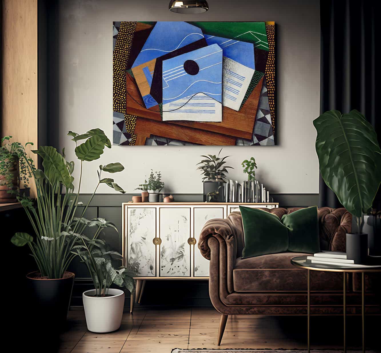 Guitar On A Table By Juan Gris Fine Art Print