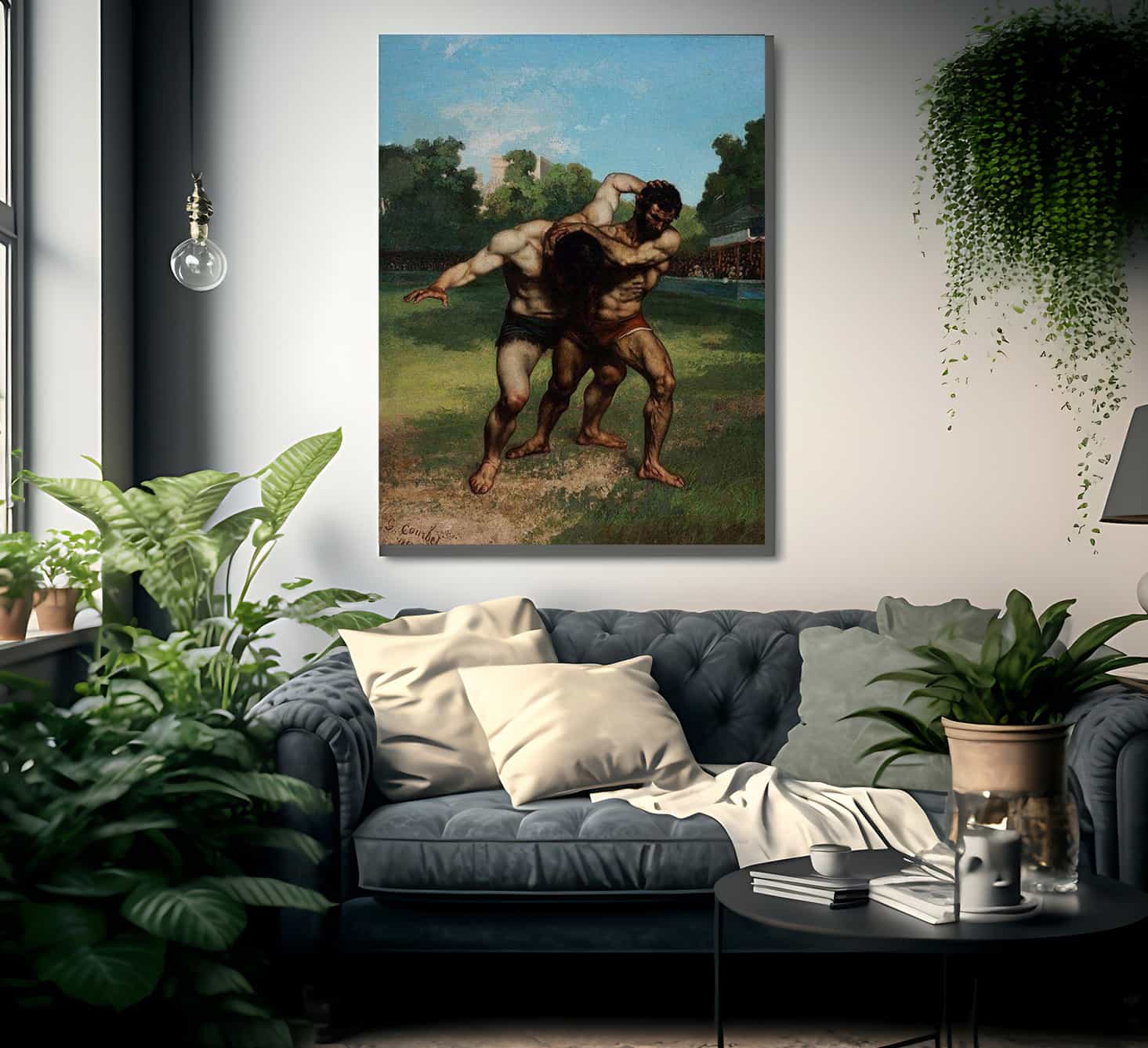 Gustave Courbet The Wrestlers 1853 By Gustave Courbet Fine Art Print