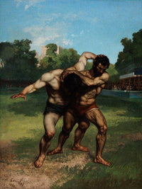Gustave Courbet The Wrestlers 1853 By Gustave Courbet Fine Art Print