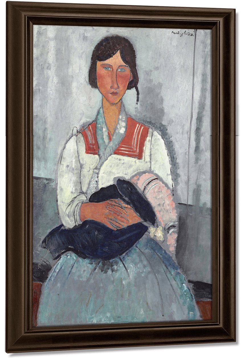 Gypsy Woman With Baby By Amedeo Modigliani Fine Art Print