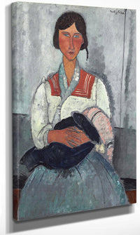 Gypsy Woman With Baby By Amedeo Modigliani Fine Art Print