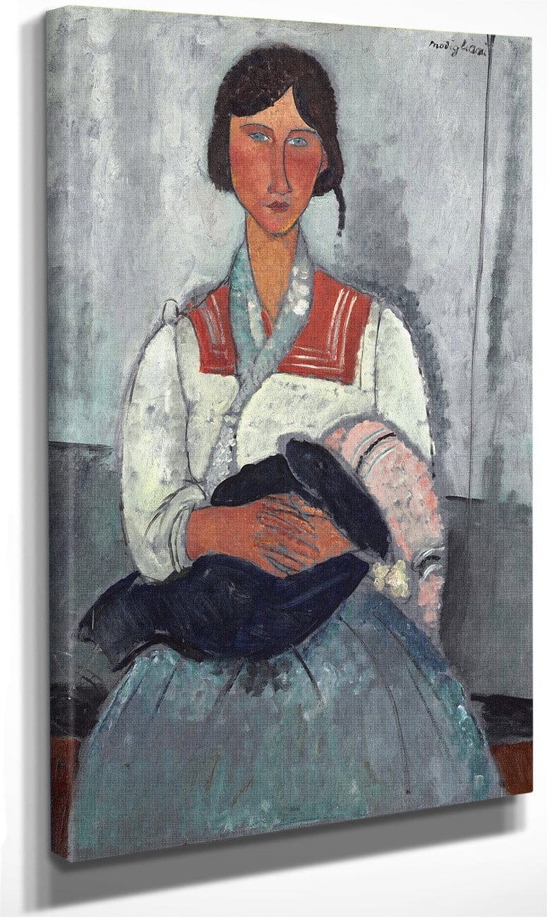 Gypsy Woman With Baby By Amedeo Modigliani Fine Art Print