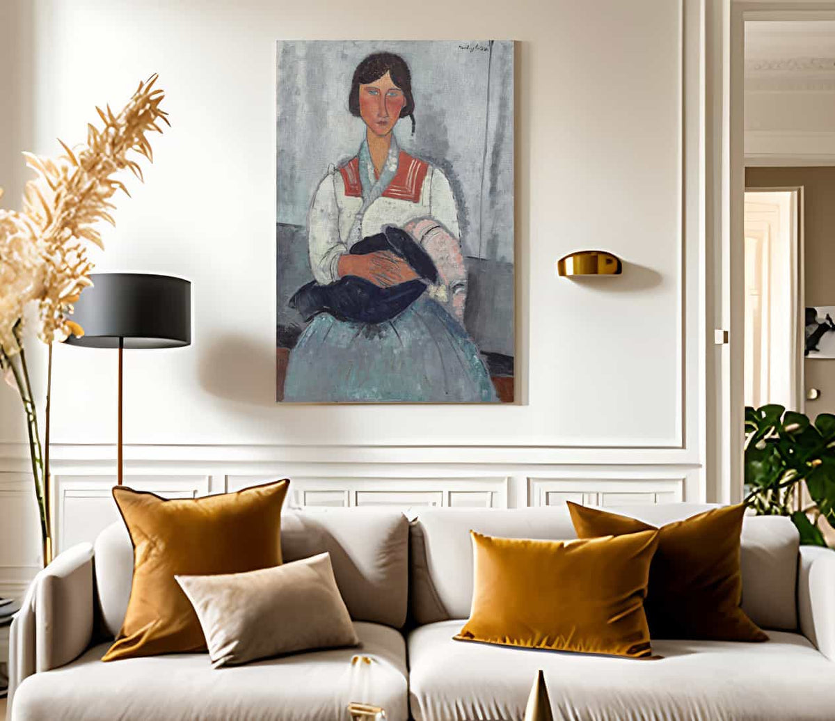 Gypsy Woman With Baby By Amedeo Modigliani Fine Art Print