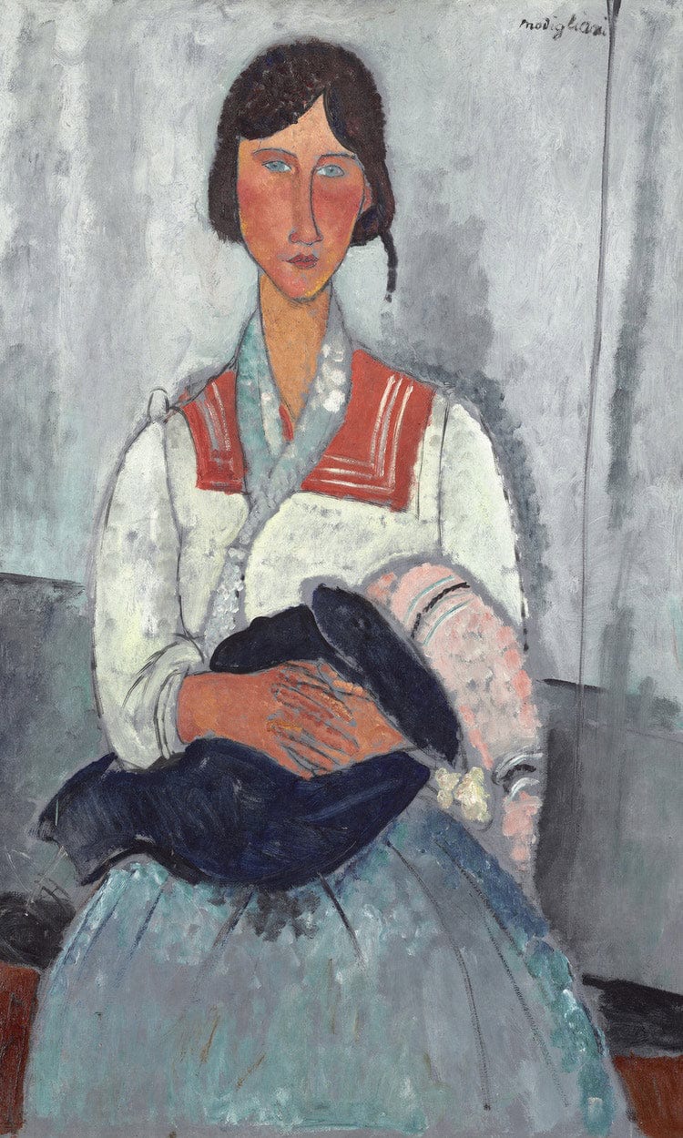 Gypsy Woman With Baby By Amedeo Modigliani Fine Art Print