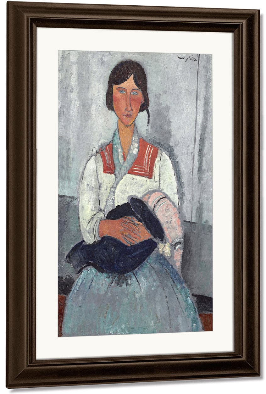 Gypsy Woman With Baby By Amedeo Modigliani Fine Art Print