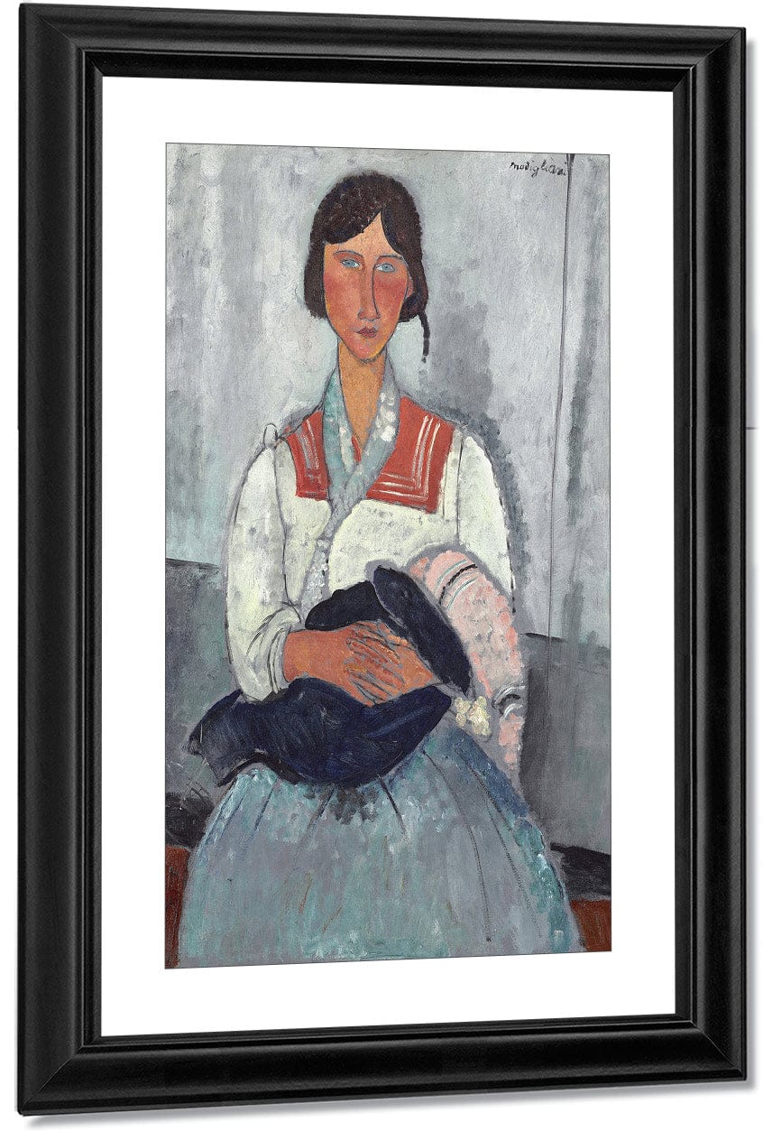 Gypsy Woman With Baby By Amedeo Modigliani Fine Art Print