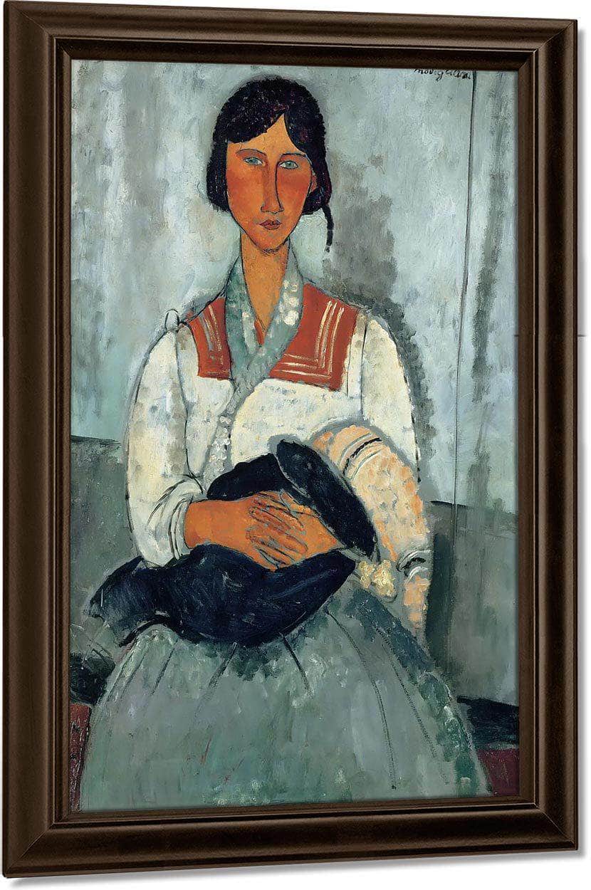 Gypsy Woman With Child 1919 By Amedeo Modigliani Fine Art Print