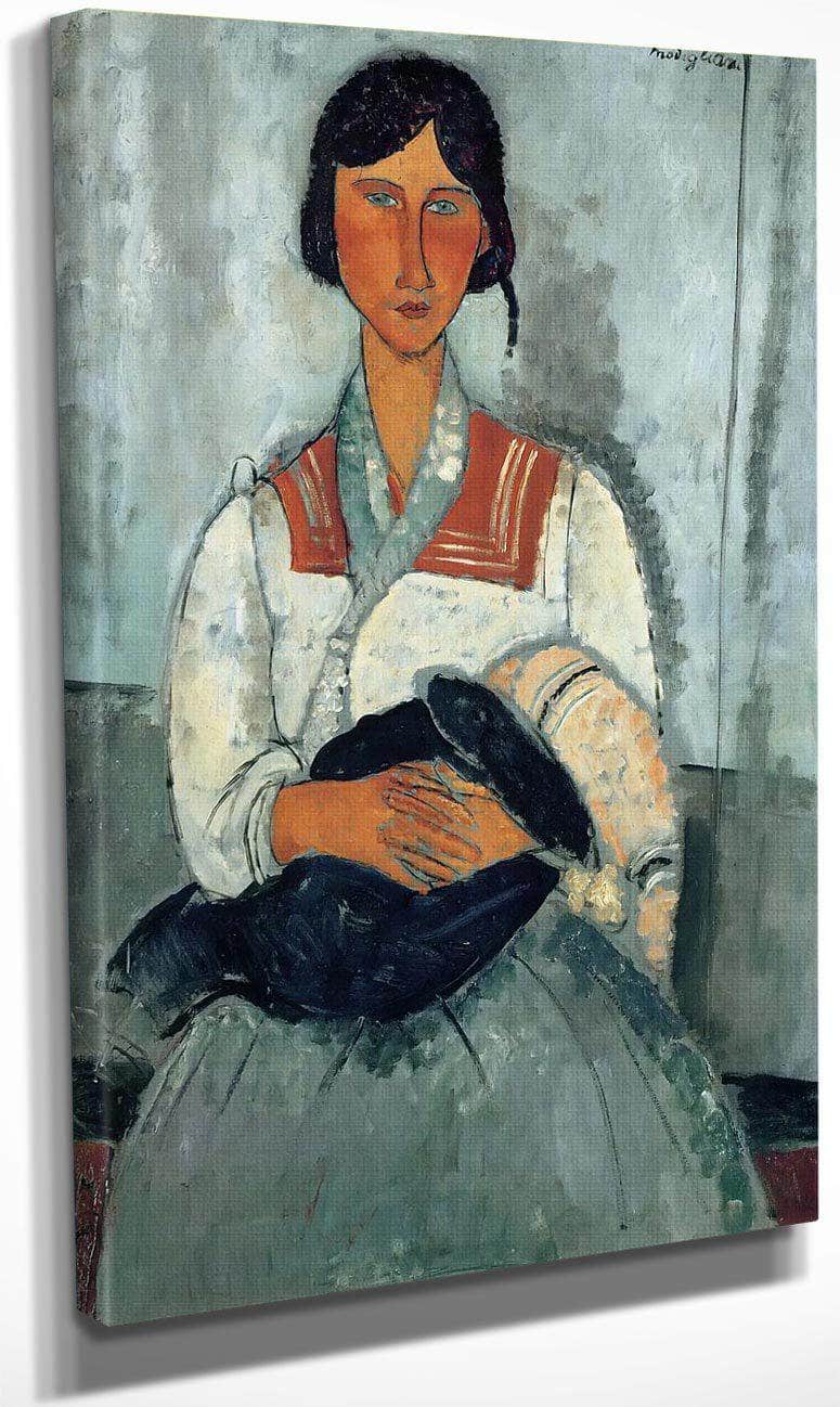 Gypsy Woman With Child 1919 By Amedeo Modigliani Fine Art Print