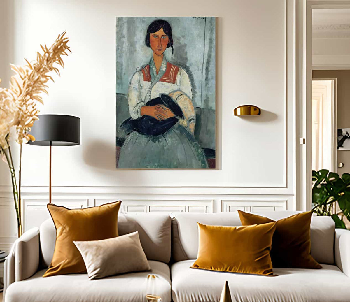 Gypsy Woman With Child 1919 By Amedeo Modigliani Fine Art Print