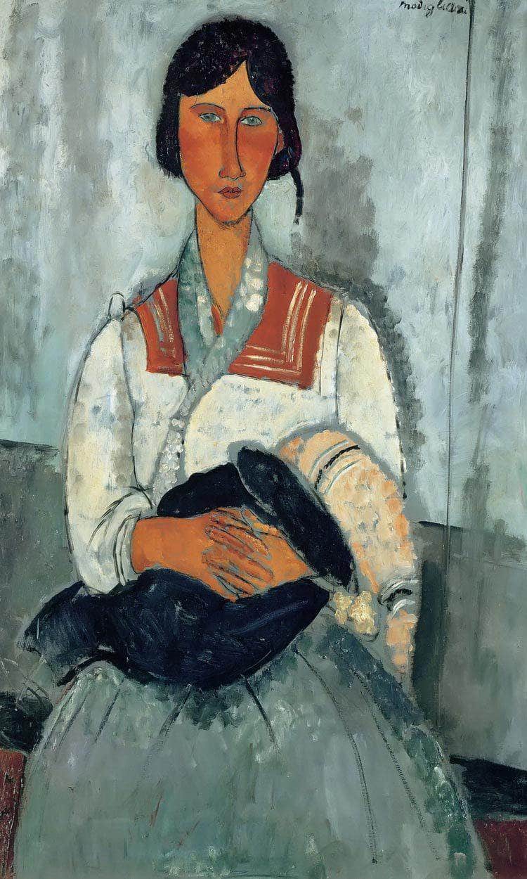 Gypsy Woman With Child 1919 By Amedeo Modigliani Fine Art Print