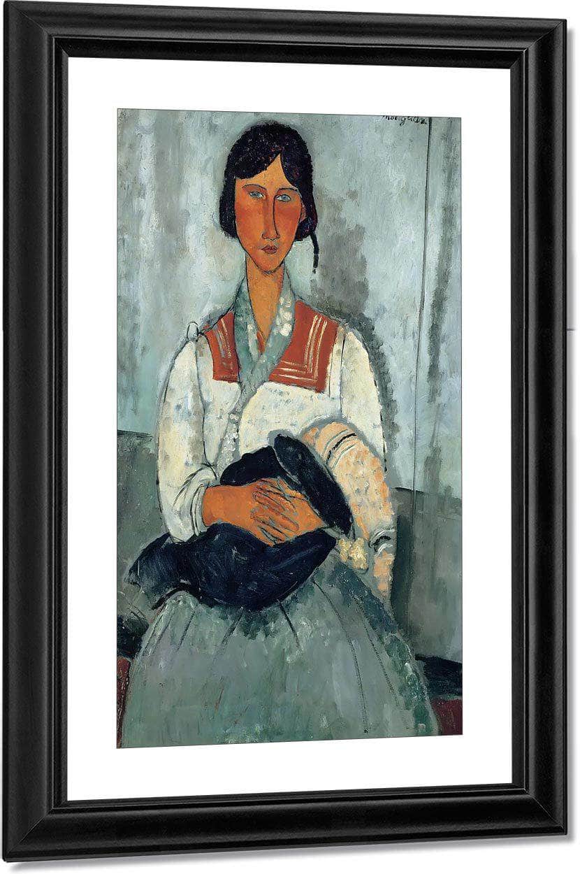 Gypsy Woman With Child 1919 By Amedeo Modigliani Fine Art Print