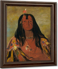 H'co A H'co A H'cotes Min, No Horns On His Head, A Brave By George Catlin Fine Art Print