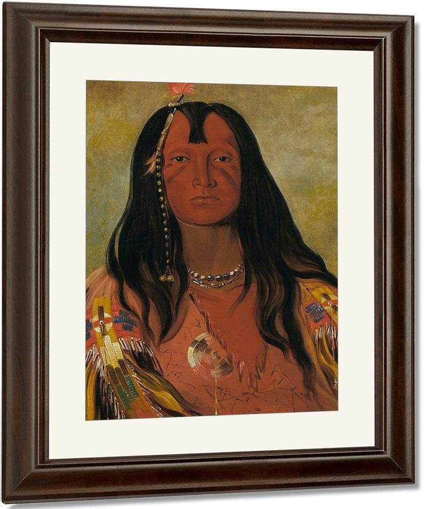 H'co A H'co A H'cotes Min, No Horns On His Head, A Brave By George Catlin Fine Art Print