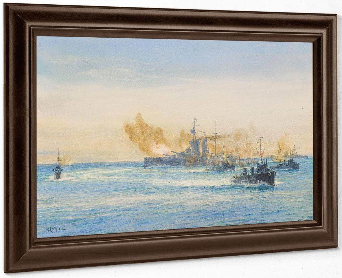 H.M.S Queen Elizabeth And Other Naval Vessels At Sea By William Lionel Wyllie Fine Art Print